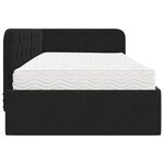 vidaXL Cadre de lit d'angle avec matelas Noir 90 x 190 cm Velours
