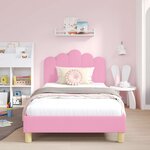 vidaXL Cadre de lit pour enfants avec tête de lit Rose 90 x 190 cm