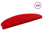 vidaXL Tapis d'escalier auto-adhésifs 15 Pièces Rouge 80 x 24 5 x 3 5 cm