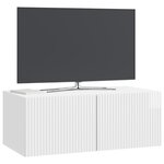 vidaXL Meuble TV mural Montage mural Blanc brillant 78 5 x 41 x 30 cm