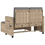 vidaXL Banc inclinable de jardin avec coussins beige résine tressée