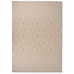 vidaXL Tapis à tissage plat d'extérieur 140x200 cm Rayures brunes