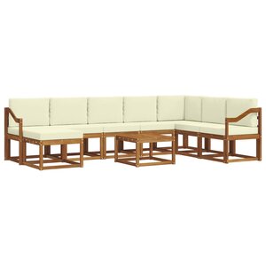 vidaXL Ensemble de canapés d'extérieur 9 Pièces Naturel et Crème