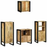 vidaXL Ensemble de mobilier de salle de bain avec étagère 4 Pièces
