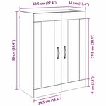 vidaXL Meuble mural Chêne noir 69 5 x 34 x 90 cm Bois d'ingénierie