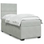 vidaXL Sommier à lattes de lit et matelas Gris clair 90x190 cm Velours
