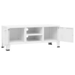 vidaXL Meuble TV industriel Blanc 105x35x42 cm Métal