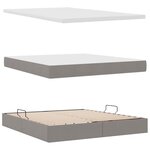 vidaXL Lit avec rangement et LED avec LED Taupe 160 x 200 cm Polyester