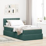 vidaXL Lit de Rangement avec matelas Vert foncé 100 x 200 cm Velours