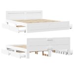 vidaXL Cadre de lit avec tête de lit blanc 200x200cm bois d'ingénierie