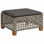 vidaXL Salon de jardin 5 Pièces avec coussins gris résine tressée