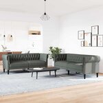 vidaXL Ensemble de Canapés Gris foncé tissu