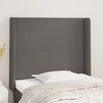 vidaXL Tête de lit avec oreilles Gris 103x16x118/128 cm Similicuir