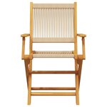 vidaXL Chaises de jardin lot de 2 beige bois d'acacia et polypropylène