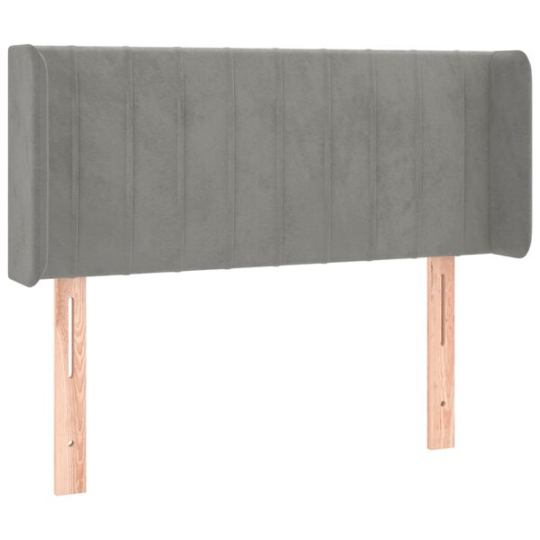 vidaXL Tête de lit avec oreilles Gris clair 83x16x78/88 cm Velours