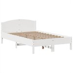 vidaXL Lit bibliothèque sans matelas blanc 135x190 cm bois pin massif