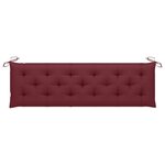 vidaXL Banc de jardin avec coussin bordeaux 175 cm Bois de teck massif