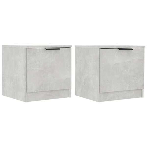 vidaXL Tables de chevet 2 Pièces Gris béton 40x39x40 cm