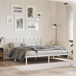 vidaXL Tête de lit métal blanc 180 cm