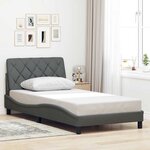 vidaXL Cadre de lit sans matelas gris foncé 100x200 cm tissu