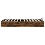 vidaXL Cadre de lit ottoman avec stockage Chêne fumé 193 x 120 x 25 cm