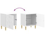 vidaXL Table de chevet 2 Pièces Blanc brillant 43 x 34 5 x 50 cm