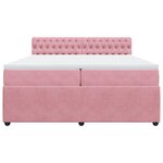 vidaXL Sommier à lattes de lit avec matelas Rose 200x200 cm Velours
