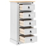 vidaXL Table de chevet avec tiroir Blanc 53 x 39 x 103 cm Pin massif