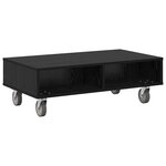 vidaXL Table d'appoint avec roues Chêne noir 90 x 50 x 30 cm
