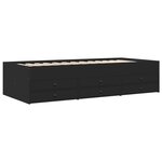 vidaXL Lit de jour avec tiroirs noir 75x190 cm bois d'ingénierie