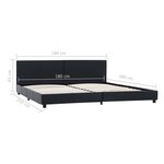 vidaXL Cadre de lit Noir Similicuir 180x200 cm