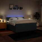 vidaXL Sommier à lattes de lit avec matelas Bleu 200x200 cm Tissu
