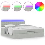 VidaXL Cadre de lit ottoman avec matelas gris clair 160x200 cm velours