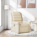 vidaXL Fauteuil de massage inclinable Crème Tissu