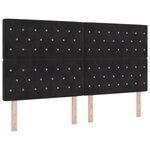 vidaXL Lit à ressorts avec matelas Noir 180 x 200 cm Velours