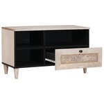 vidaXL Meuble TV Blanc 80 x 33 x 46 cm bois de manguier massif