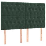 vidaXL Tête de lit Vert foncé 144 x 7 x 118/128 cm Velours