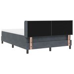 vidaXL Lit à ressorts avec matelas Gris foncé 190 x 140 cm Polyester