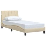 vidaXL Cadre de lit sans matelas Hanko crème 80x200 cm tissu