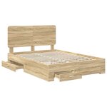 vidaXL Cadre de lit Chêne Sonoma 140 x 200 cm Bois d'ingénierie