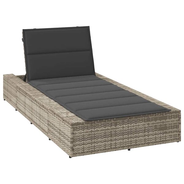 vidaXL Transat avec coussin flottant gris clair résine tressée