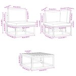 vidaXL Ensemble de canapé de jardin 7 Pièces Noir 70 x 70 x 32 cm