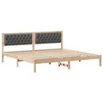 vidaXL Cadre de lit Gris foncé 200 x 200 cm Pin massif