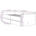 vidaXL Cadre de lit avec tiroirs sans matelas noir 90x200 cm