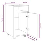 vidaXL Armoire appoint à roues Chêne fumé 33x38x60cm Bois d'ingénierie