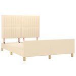 vidaXL Cadre de lit avec tête de lit Crème 140x200 cm Tissu