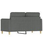 vidaXL Canapé à 2 places Gris foncé 120 cm Tissu