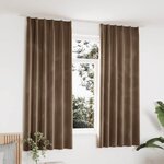 vidaXL Rideaux occultants avec crochets 2 Pièces Velours Beige 140x175 cm