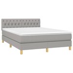 vidaXL Sommier à lattes de lit et matelas et LED Gris clair 140x200 cm