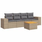 vidaXL Salon de jardin avec coussins 5 Pièces beige résine tressée